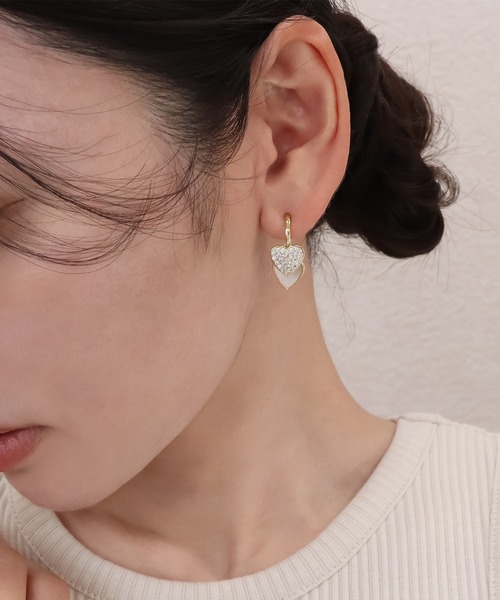 blackdia ocean（ブラックダイヤオーシャン） ピアス ダブルハート