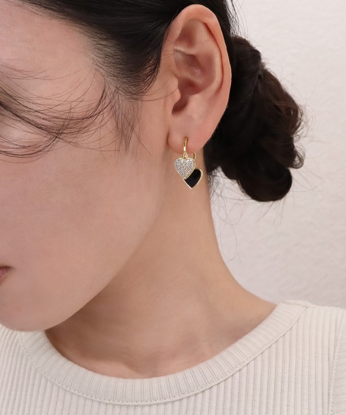 blackdia ocean（ブラックダイヤオーシャン） ピアス ダブルハート