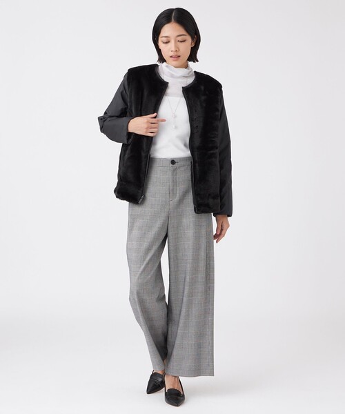ブルゾン アウター 「L」シンセティックファーコート レディースの画像