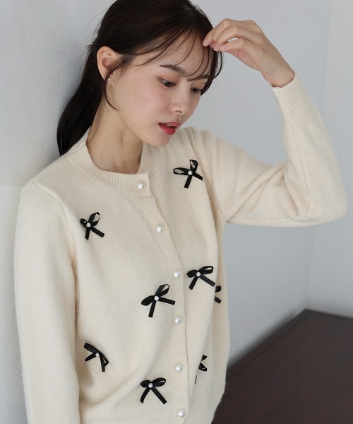 「BLUEEAST」 ニットカーディガン MEDIUM ブラック レディース_画像3