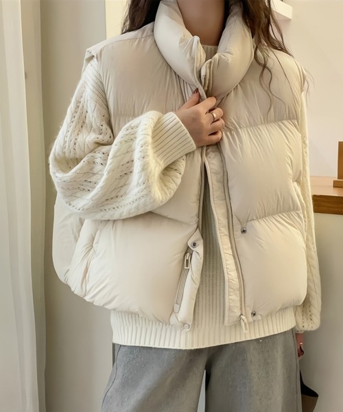 center i ダウンベスト ベスト スタンドカラー中綿ジップベスト