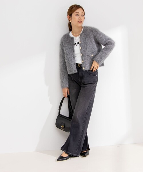 「NOLLEY'S Sophi」 ニットカーディガン 38 アイボリー レディース_画像8