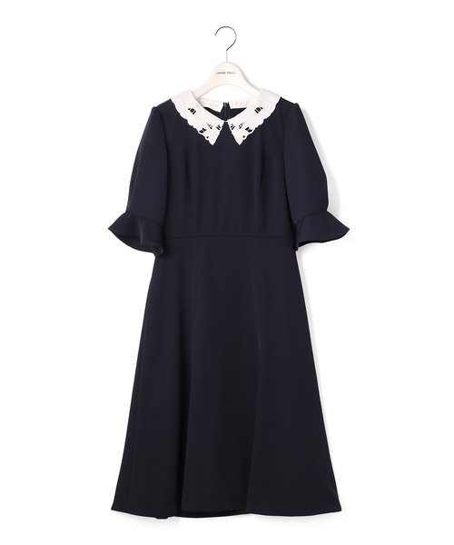 「LAISSE PASSE」 半袖ワンピース 38 ブルー レディース_画像9