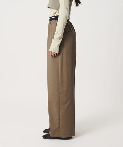 ワイドパンツ パンツ ラインゴム ワイドパンツ ウォッシャブル 防シワ レディースの画像