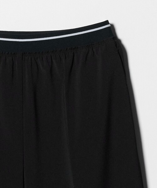 ワイドパンツ パンツ ラインゴム ワイドパンツ ウォッシャブル 防シワ レディースの画像