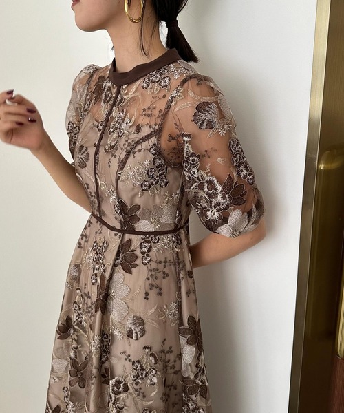 「Dorry Doll」 半袖ワンピース LARGE グリーン レディース_画像2