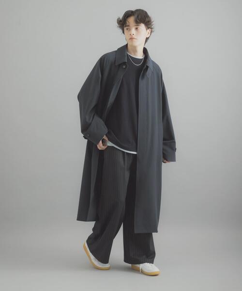 美品 DENHAM バルマカーンコート L ネイビー 日本製 ステンカラーue0 SENSE OF PLACE by URBAN RESEARCH ステンカラーコート コート バルマ