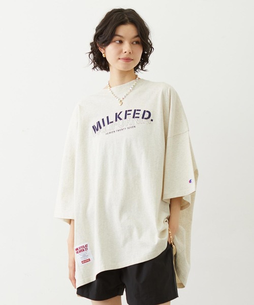 MILKFED.（ミルクフェド） tシャツ 半袖 「コラボ/ロゴ映え/ビッグ