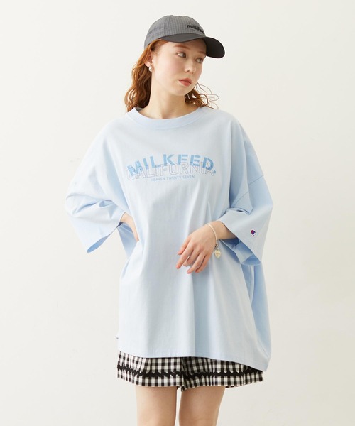 MILKFED.（ミルクフェド） tシャツ 半袖 「コラボ/ロゴ映え/ビッグ 
