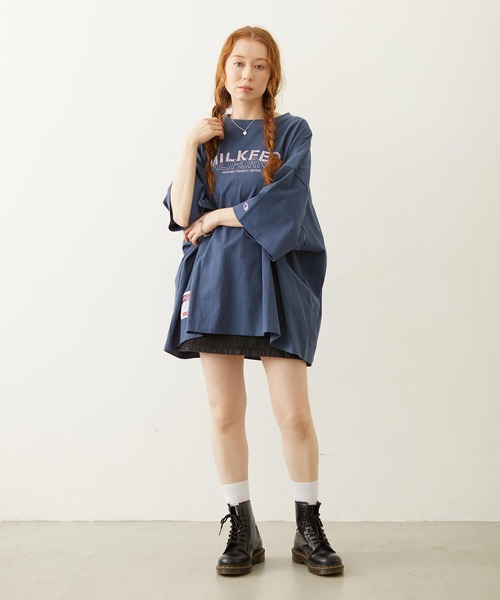 MILKFED.（ミルクフェド） tシャツ 半袖 「コラボ/ロゴ映え/ビッグ 