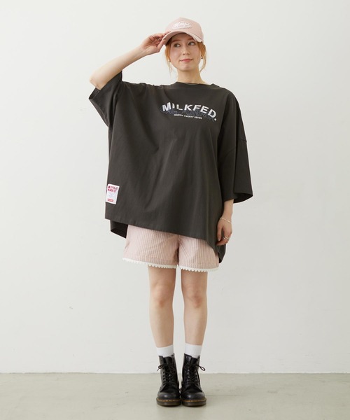 MILKFED.（ミルクフェド） tシャツ 半袖 「コラボ/ロゴ映え/ビッグ 