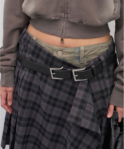LCDC TM ベルト DOUBLE BUCKLE LEATHER BELT レディース メンズ
