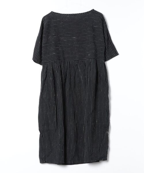 「fog linen work」 半袖ワンピース - ブラック レディース_画像2