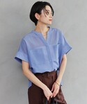 ブラウス シャツ カールマイヤー ポケット シ...の詳細画像2