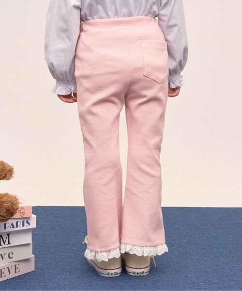 【新品タグなし】ピンクハウス 裾レース フレアパンツ 可愛い パンツ 「ともパン」「防汚・速乾」裾チェリーレースフレアパンツ