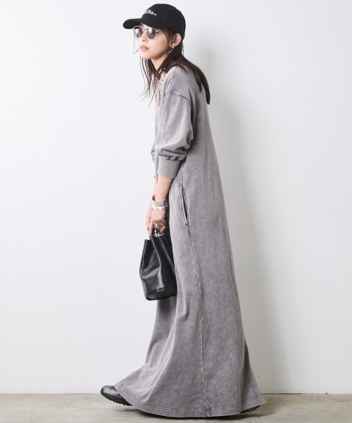 「CHIC STYLE」 半袖ワンピース 3L チャコール レディース_画像4