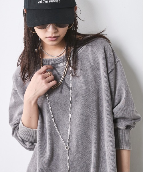 「CHIC STYLE」 半袖ワンピース 3L チャコール レディース_画像5