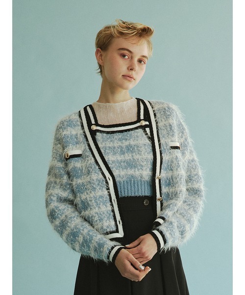 「FURFUR」 ニットカーディガン ONE SIZE ホワイト レディース_画像2