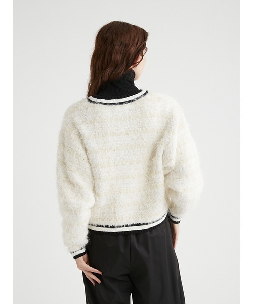 「FURFUR」 ニットカーディガン ONE SIZE ホワイト レディース_画像7