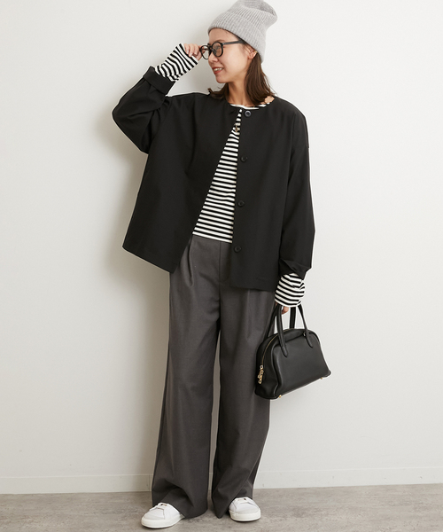☆新品☆JOURNAL STANDARD relume　ノーカラージレ　ブラック JOURNAL STANDARD relume（ジャーナルスタンダード レリューム） ノー