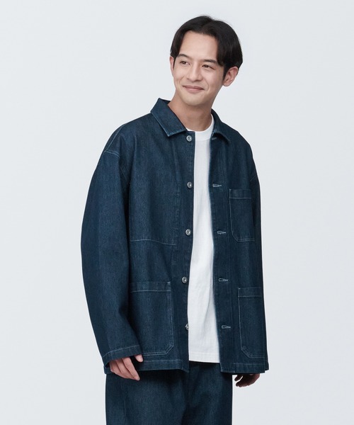 無印良品（MUJI） デニムジャケット M ネイビー メンズ : ZOZOTOWN