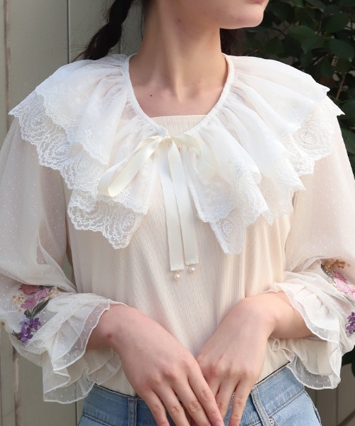 axes femme（アクシーズ ファム） フラワーチュールレース付け襟