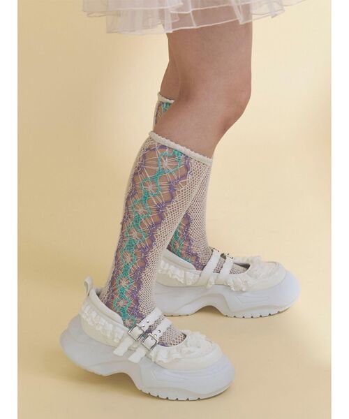 メリージェニー　frill mary jane l sneakers　L merry jenny（メリージェニー） スニーカー frill mary jane metal