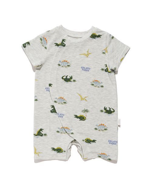ベビー服 ロンパース 「BABY」「接触冷感」スリーピングダイナソー柄ロンパースの画像