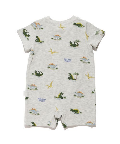 ベビー服 ロンパース 「BABY」「接触冷感」スリーピングダイナソー柄ロンパースの画像