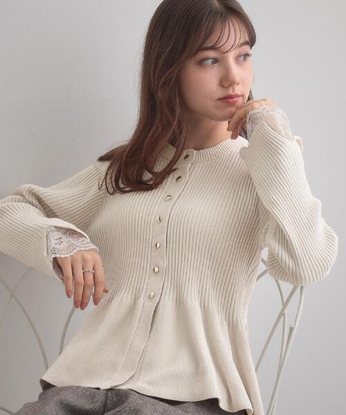 「couture brooch」 ニットカーディガン 36 ピンク レディース_画像6