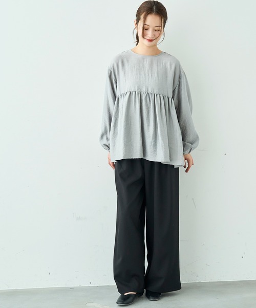 「mil」 長袖ブラウス ONESIZE テラコッタ レディース_画像4