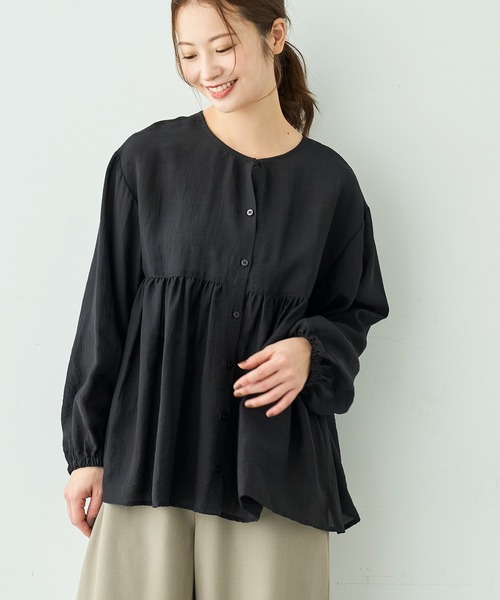 「mil」 長袖ブラウス ONESIZE テラコッタ レディース_画像7
