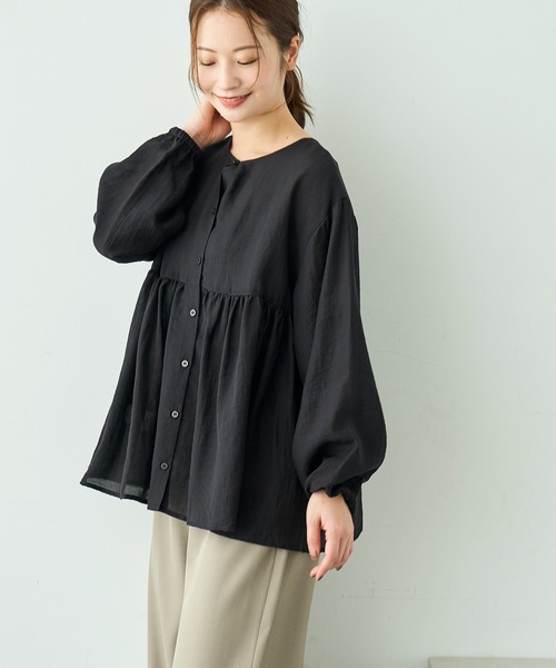 「mil」 長袖ブラウス ONESIZE テラコッタ レディース_画像8