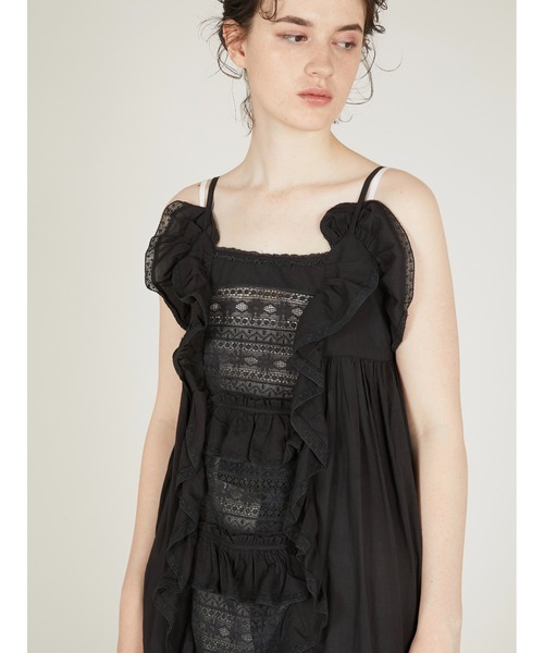 ワンピース 「crinkle crinkle crinkle」liver lace vintage like cami dress/リヴァーレースヴィンテージライクキャミドレス