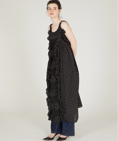 ワンピース 「crinkle crinkle crinkle」liver lace vintage like cami dress/リヴァーレースヴィンテージライクキャミドレス