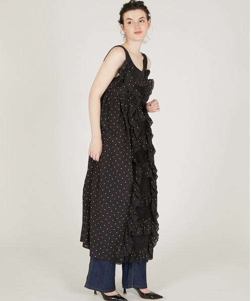 ワンピース 「crinkle crinkle crinkle」liver lace vintage like cami dress/リヴァーレースヴィンテージライクキャミドレス