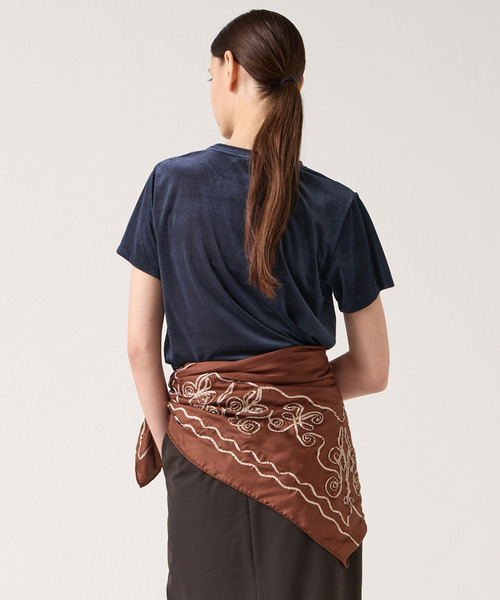 マルティニーク　半袖シャツ ブラック　新品未使用 martinique（マルティニーク） tシャツ 半袖 シアーベロアTシャツ