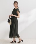ワンピース 夏 「洗える」袖フリル シフォン ...の詳細画像2