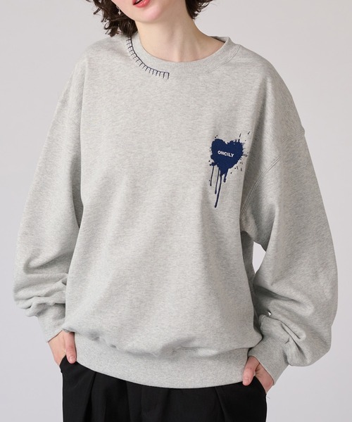 「ONCILY」 スウェットカットソー MEDIUM ブラック メンズ_画像4