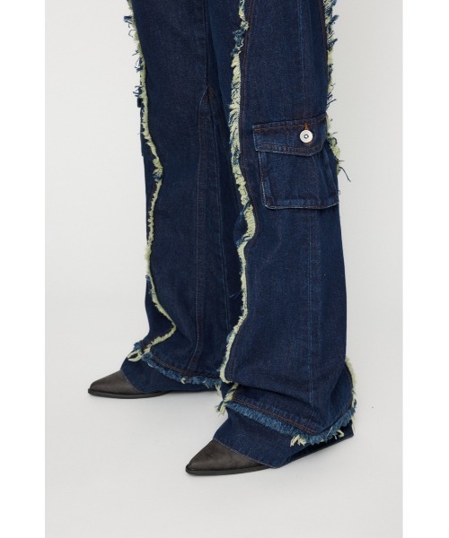 「LAGUA GEM」 ブーツカットデニムパンツ SMALL ブラック レディース_画像8