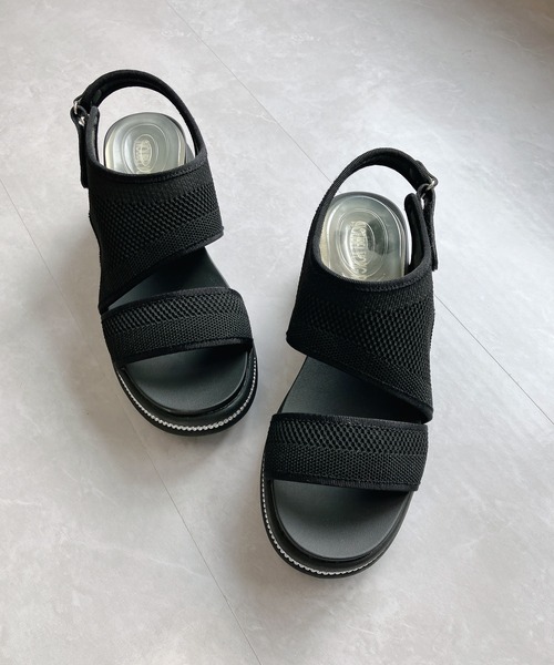 「Noubel Voug Relax」 フラットサンダル S シルバー レディース_画像8