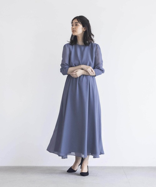 「kaene」 7分袖ワンピース 2 グレー レディース_画像3