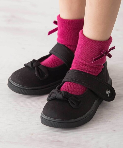 ☆Bel商品☆ BeBe（ベベ） スニーカー リボン付きベルクロストラップシューズ(13