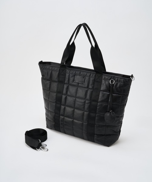 トートバッグ 「ADAMPATEK/アダムパテック」 w/r leather quilting BIG tote キルティングトート Big メンズ