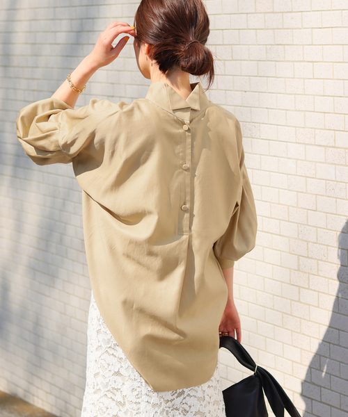 美品 VERMEIL par iena スタンドカラー ブラウス オーバーサイズ VERMEIL par iena（ヴェルメイユパーイエナ） シャツ ブラウス