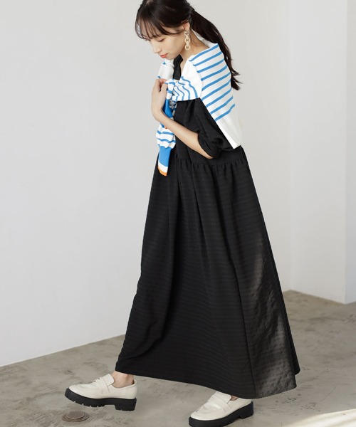 美品　タカラ製　クリエ（CREA) フレアースリーブカシュクールワンピース[品番：GERW0010107