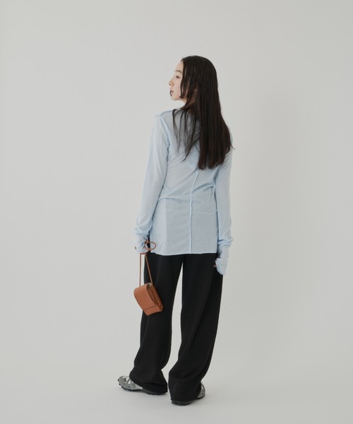 tシャツ シアートップス　長袖 レディース GIUNON tシャツ long sheer tops / ロングシアートップス