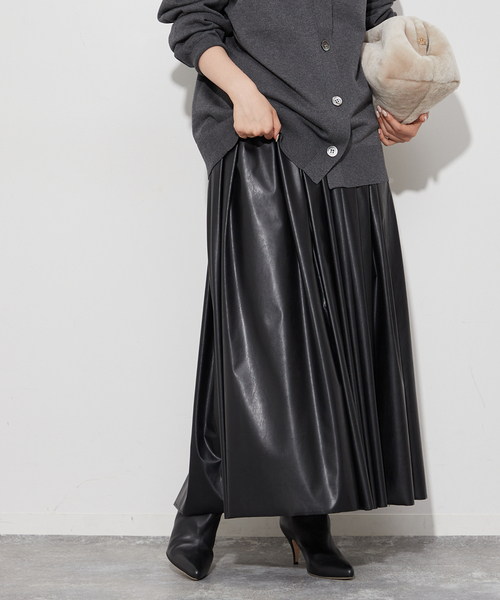 Plage Fake Leather ギャザースカート セール】Fake Leather ギャザースカート（スカート）｜Plage