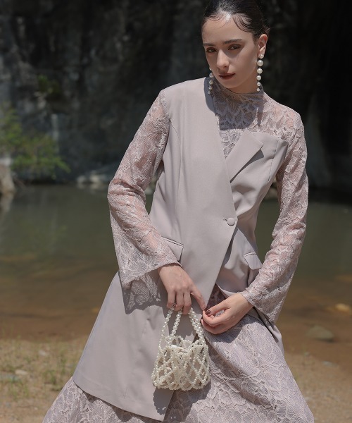 Callarus ドレス 「Callarus」スタンドカラージャケットドッキング