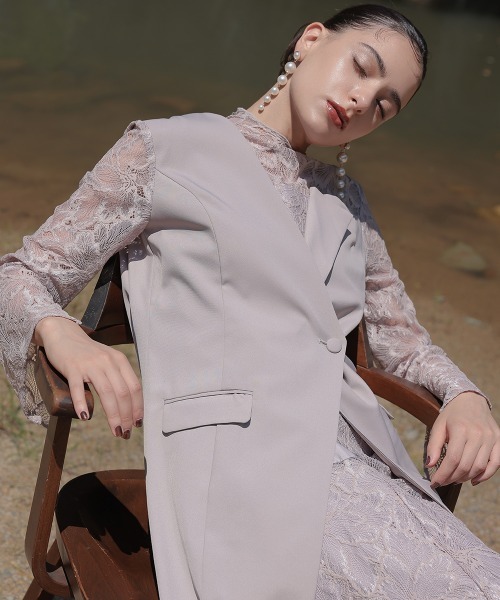 Callarus ドレス 「Callarus」スタンドカラージャケットドッキング